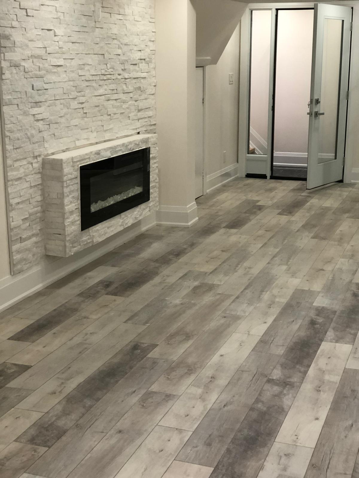 Custom flooring installation with clean lines and durable modern finish